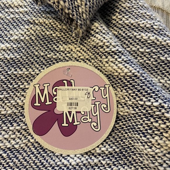 NWT Mallory May Girl's Long Sleeve Pant Set Navy Pink Flower Aztec Print Size 8 - Picture 6 of 10